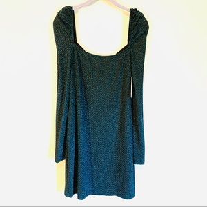Row A metallic teal mini dress NWT